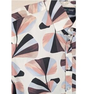 Paisley & Gray Mens Slim Fit Button Down Shirt Large Retro Print Pink Blue Brown